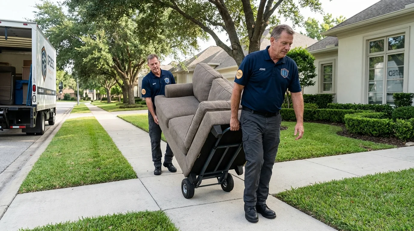 Local residential moving crew loading furniture in Idaho Falls, ID